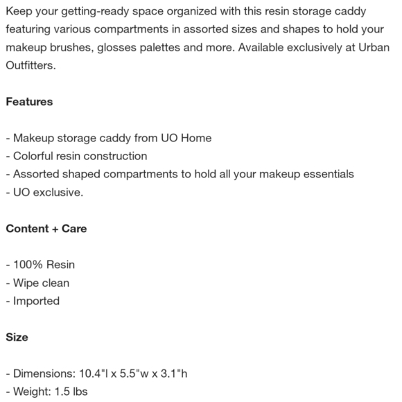 New UO Makeup Organizer Resin Countertop Display Purple Desk Organizer Caddy - Picture 5 of 5